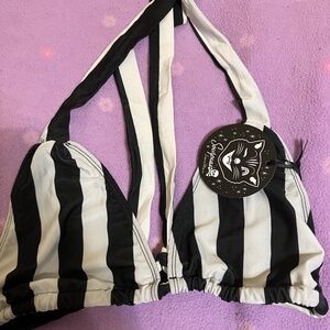 Sourpuss halter bikini top NWT